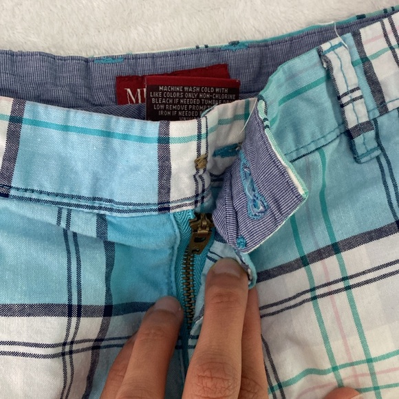 Sky blue and white plaid Merona shorts - Picture 6 of 17